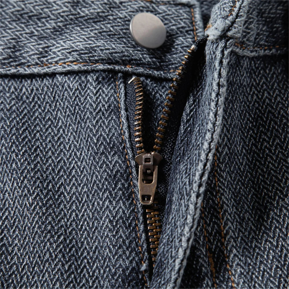 Lucien Herringbone Denim Shorts