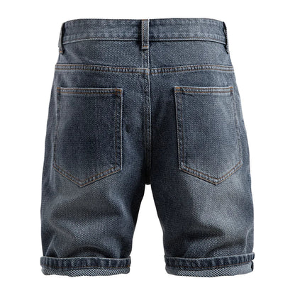 Lucien Herringbone Denim Shorts