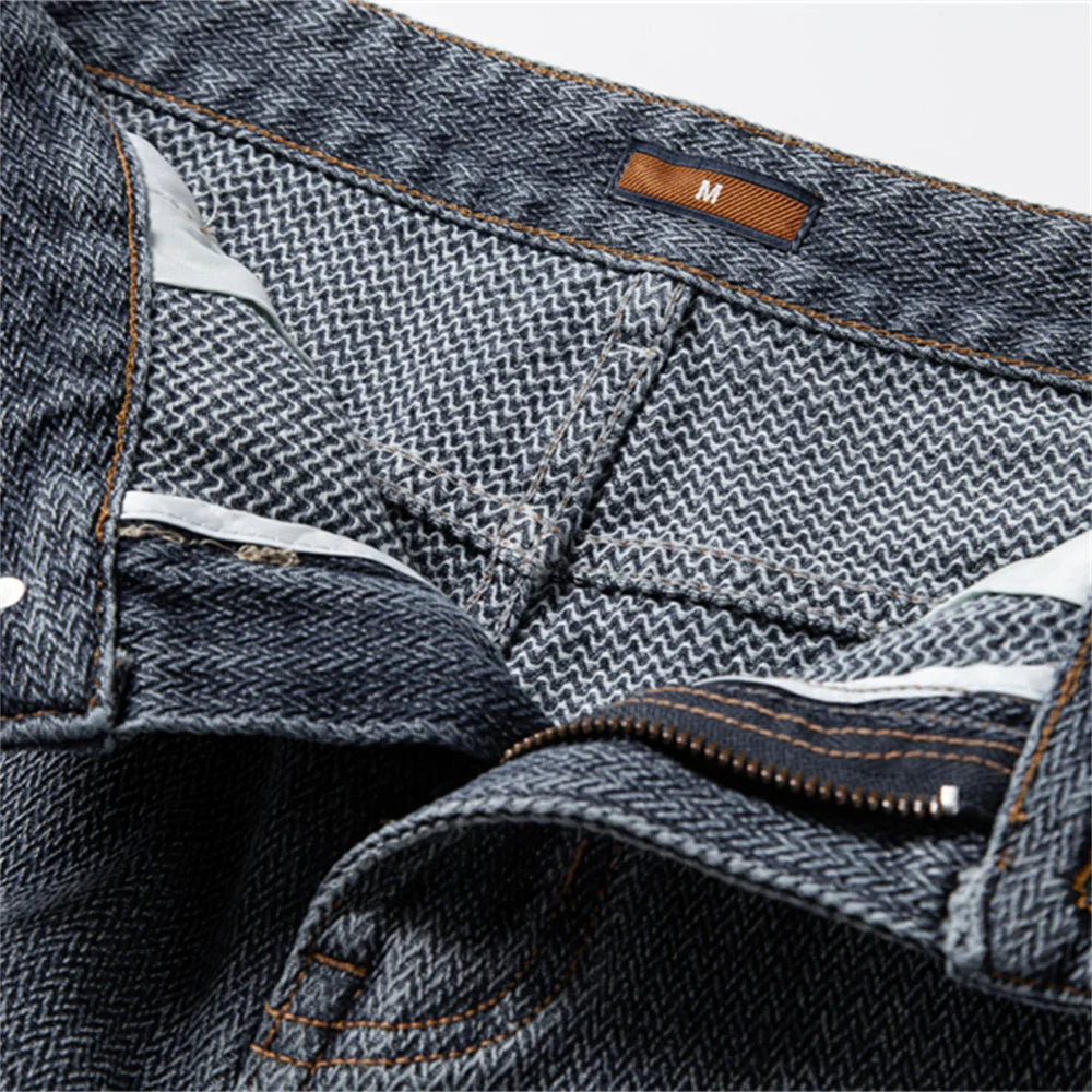 Lucien Herringbone Denim Shorts